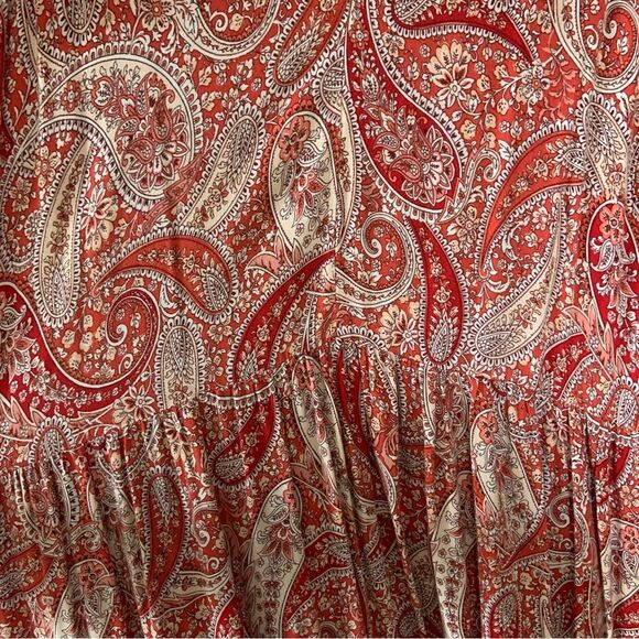 OLD NAVY Women’s Waist Defined Printed Tiered Maxi Dress Red Paisley XXL - Picture 6 of 11